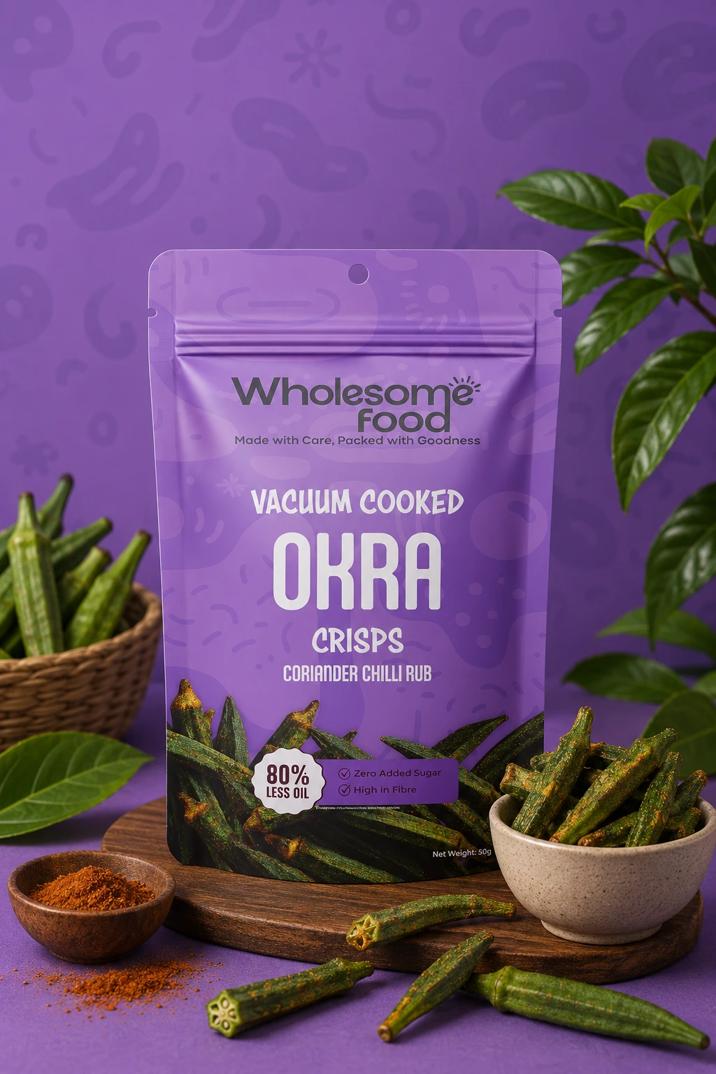 Vacuum Cooked Okra Crisps